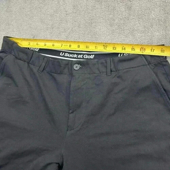U Suck At Golf Pants Mens Size 40 Black USAG Cotton Spandex Blend Trouser - Picture 4 of 12